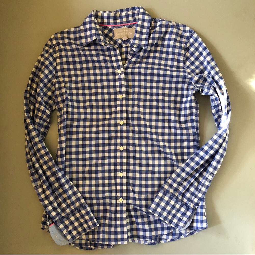 Banana Republic Blue Gingham Shirt sz S